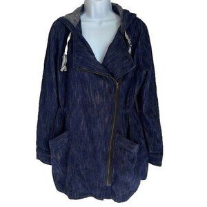 Cabi Adventure Anorak Jacket Style #5100 Blue Asymmetrical Zip Women's Size M